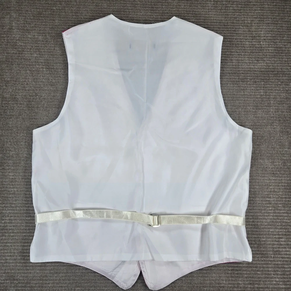 Mel Howard Mens S Pink Chevron Pattern Button‎ Front Formal Suit Vest